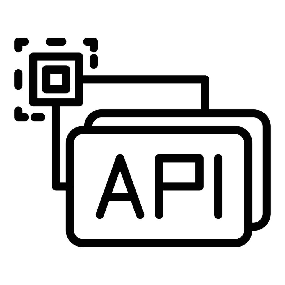 Api button icon, outline style vector