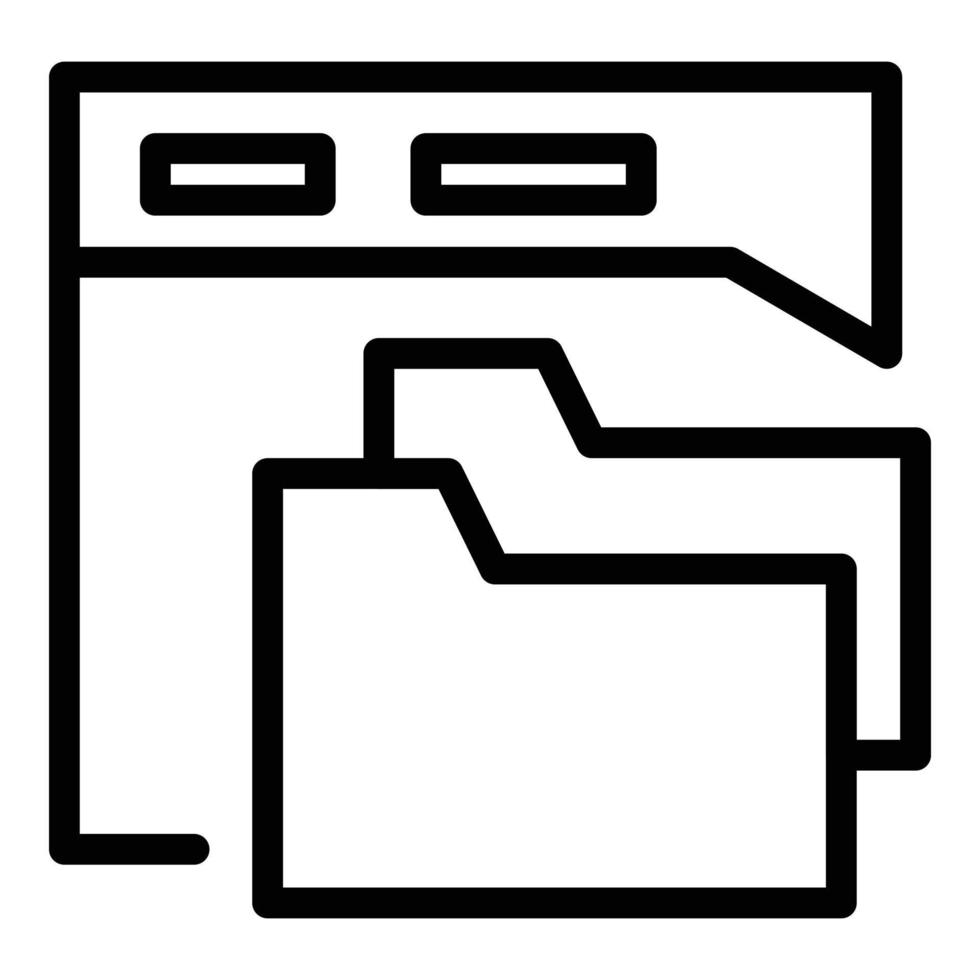 Api web folder icon, outline style vector