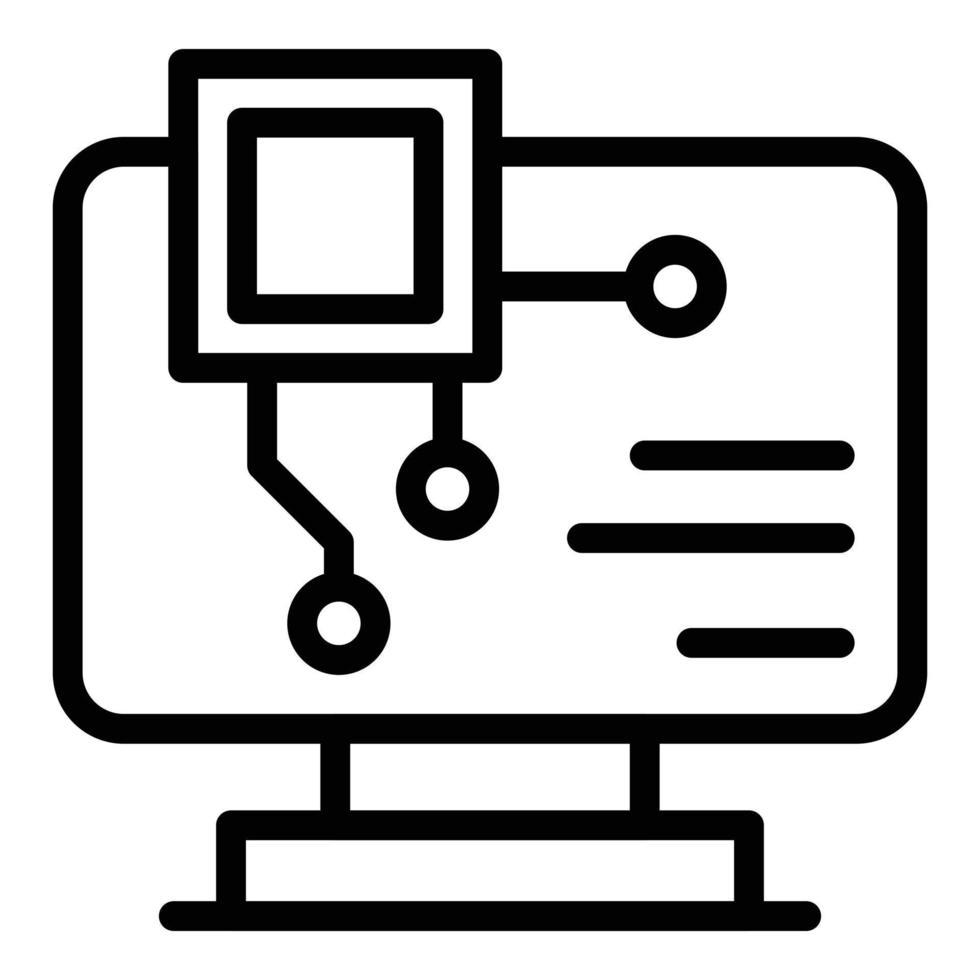 Api computer icon, outline style vector