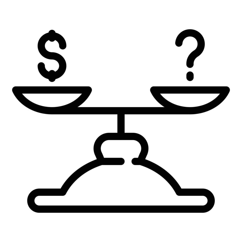 Laundry money balance icon, outline style vector