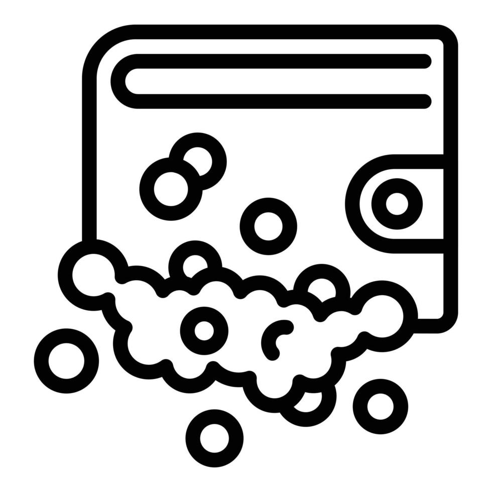 Laundry money wallet icon, outline style vector