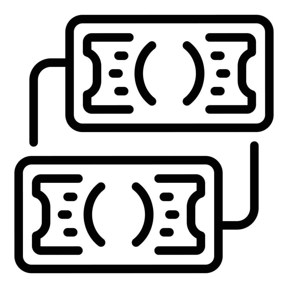 Laundry money exchange icon, outline style vector