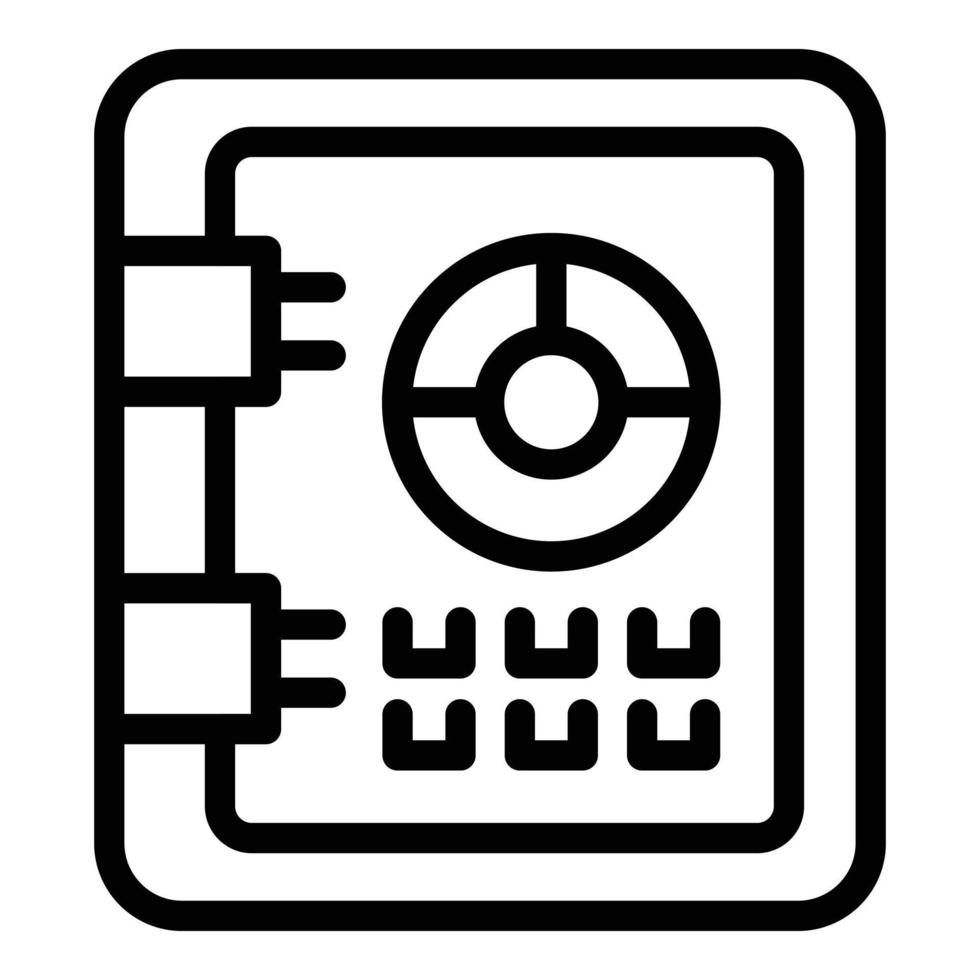 Digital money safe icon, outline style vector