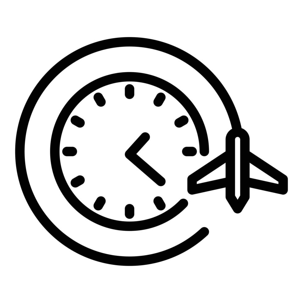 Jet lag icon, outline style vector
