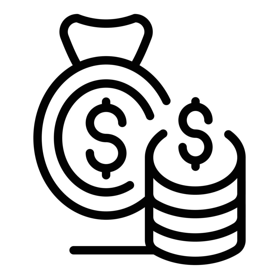 Bank reserves icon, outline style vector