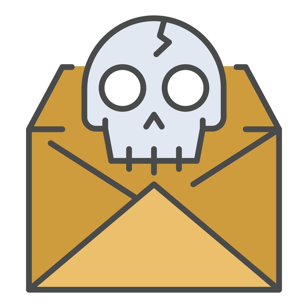 vector de contorno de color de icono de correo electrónico de piratería