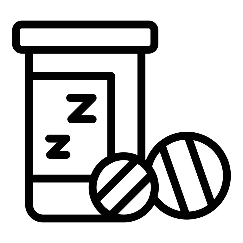 Capsule sleep jet lag icon, outline style vector