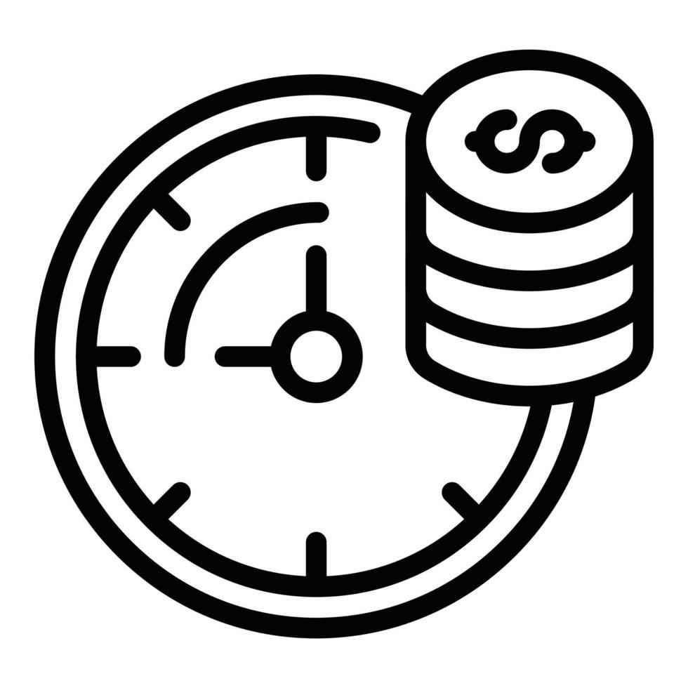 Time is money icon, outline style vector