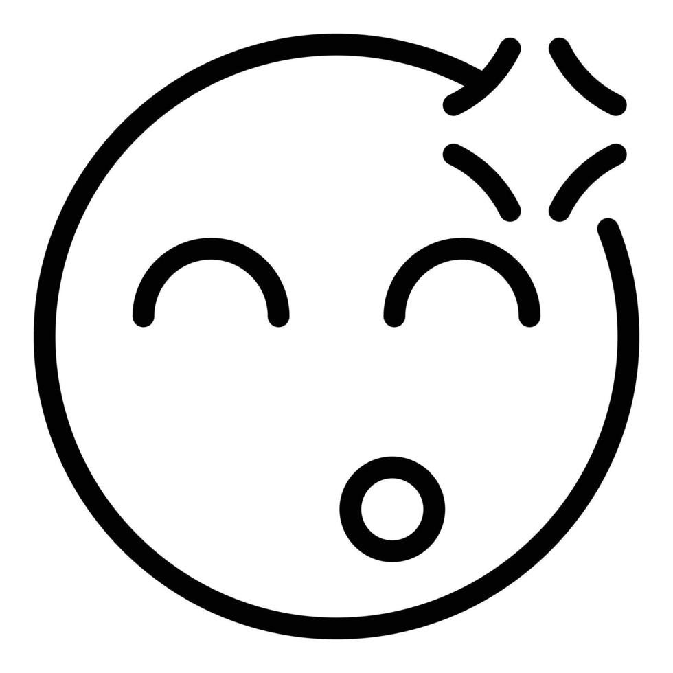 Thinking emoji icon, outline style vector