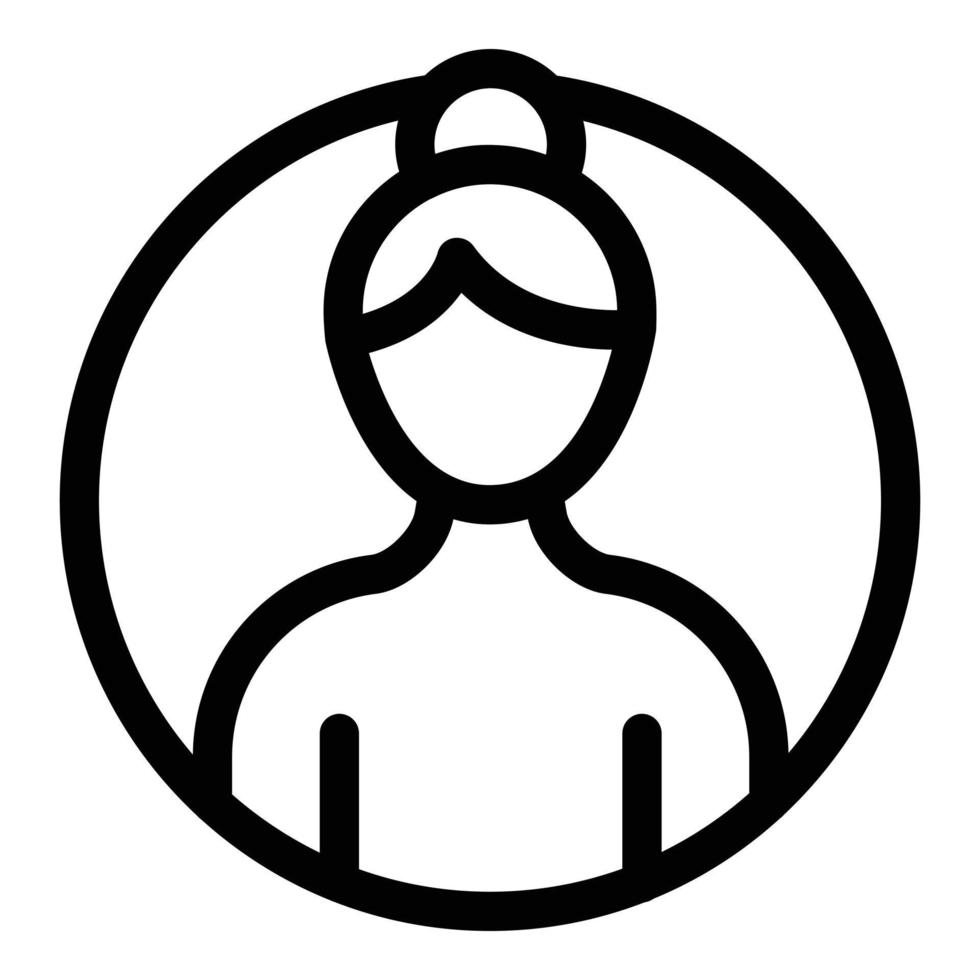 Anonymous woman icon, outline style vector