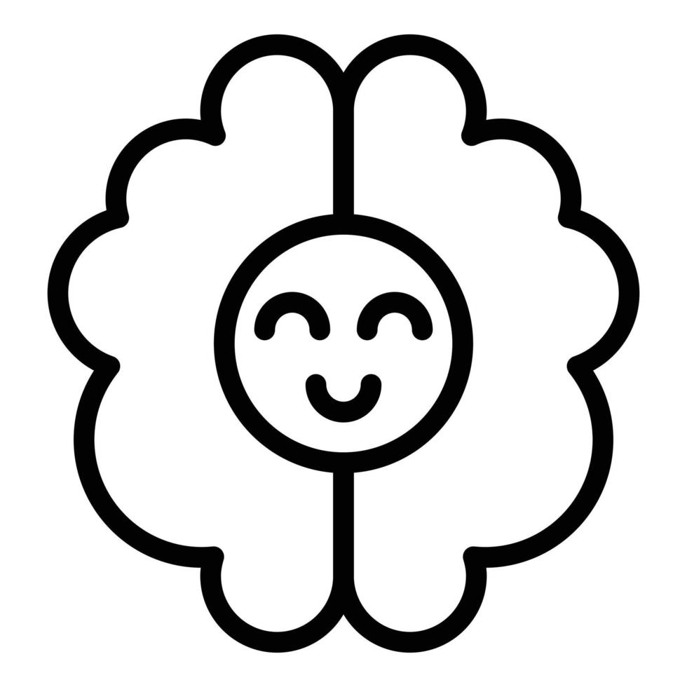 Healthy brain icon, outline style vector