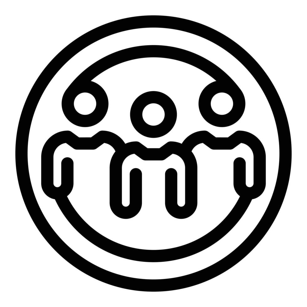 icono de grupo anónimo, estilo de esquema vector
