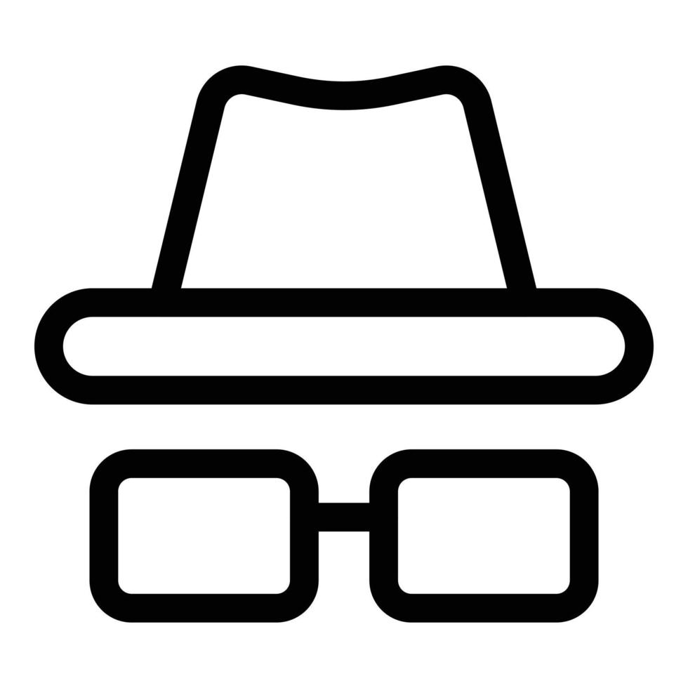 Anonymous hidden icon, outline style vector