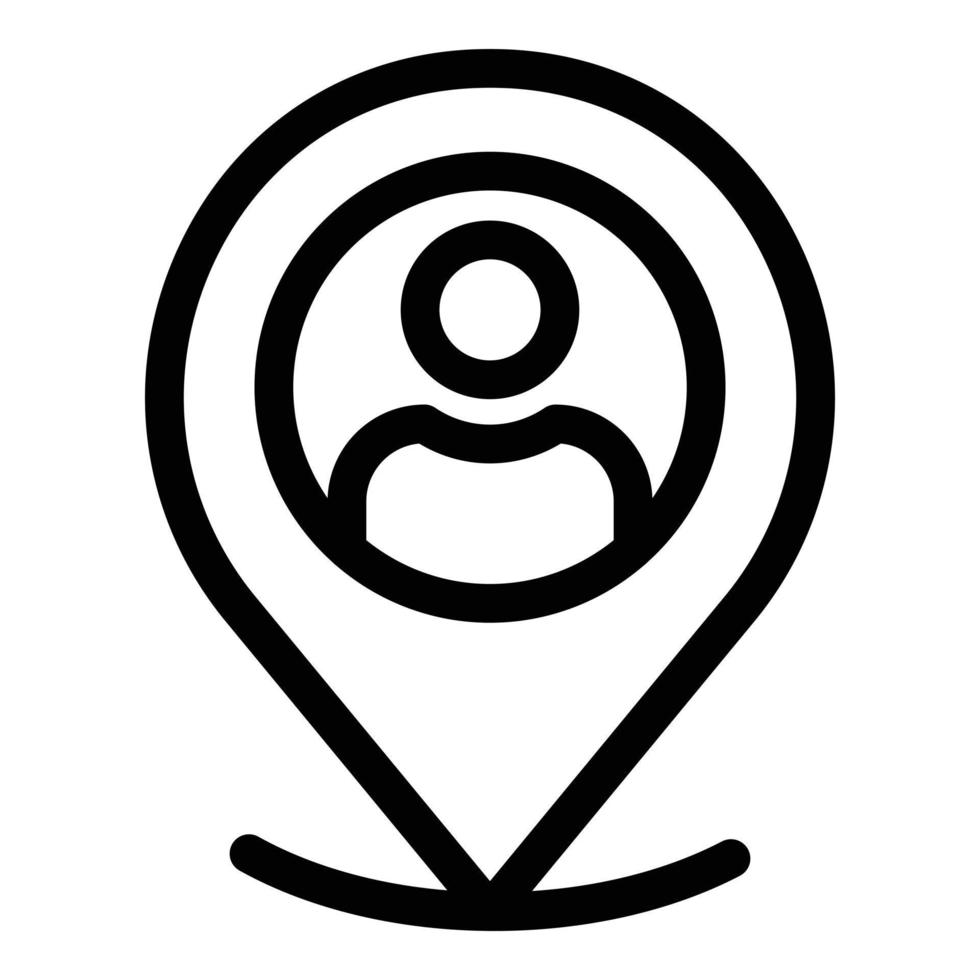 Anonymous location icon, outline style vector