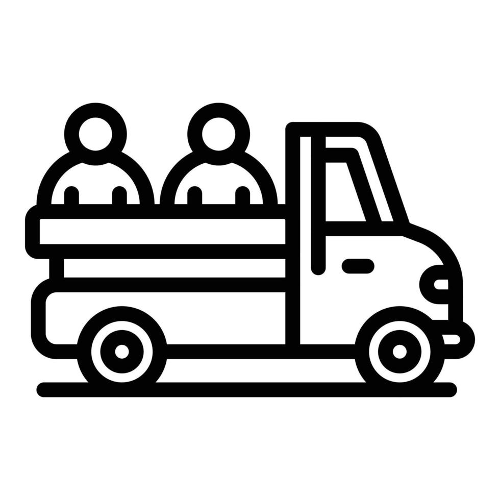 Car people evacuation icon, outline style vector