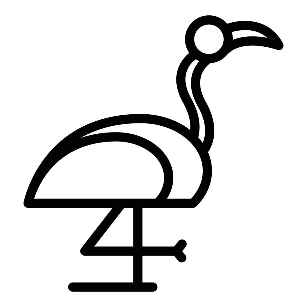 Elegance flamingo icon, outline style vector