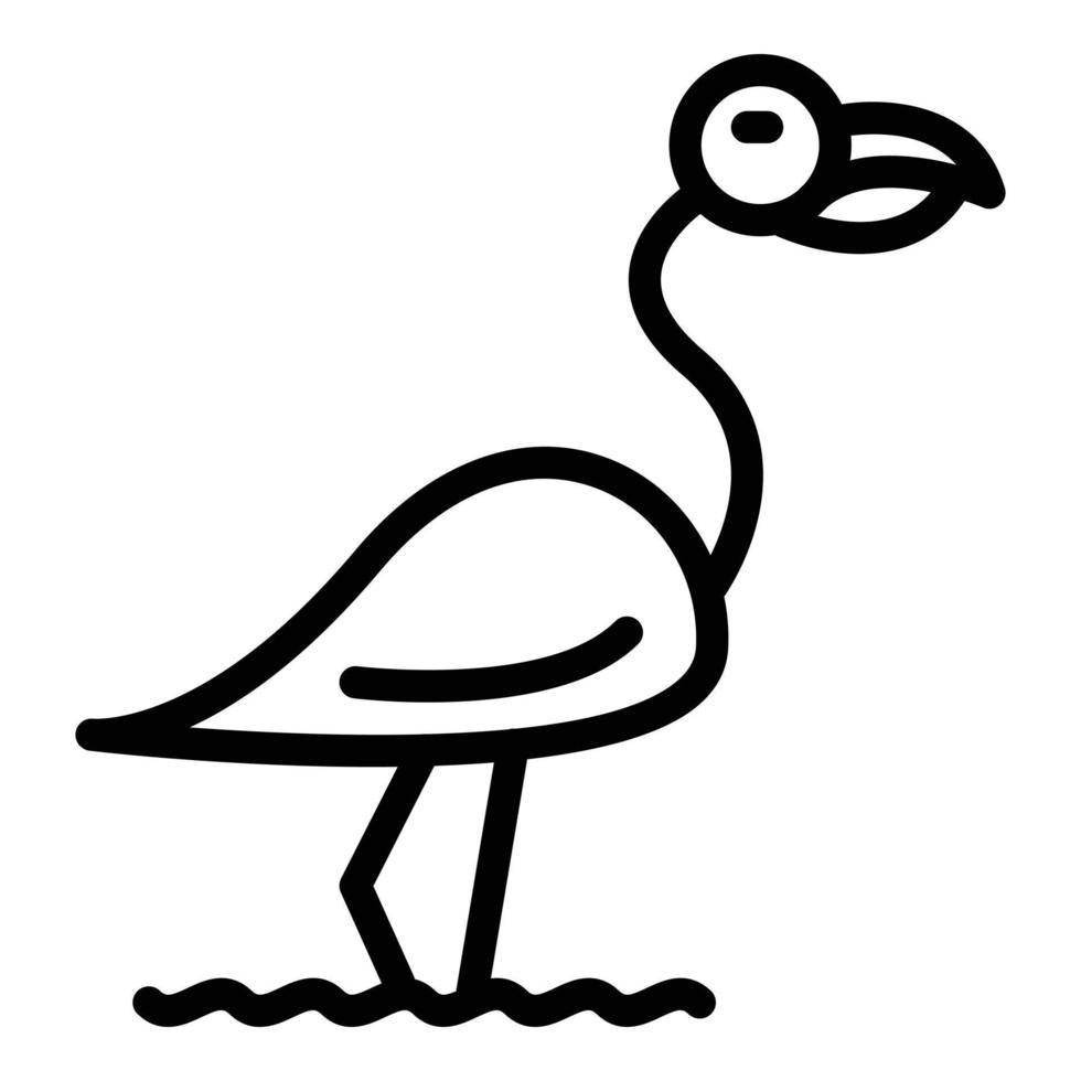 Fauna flamingo icon, outline style vector