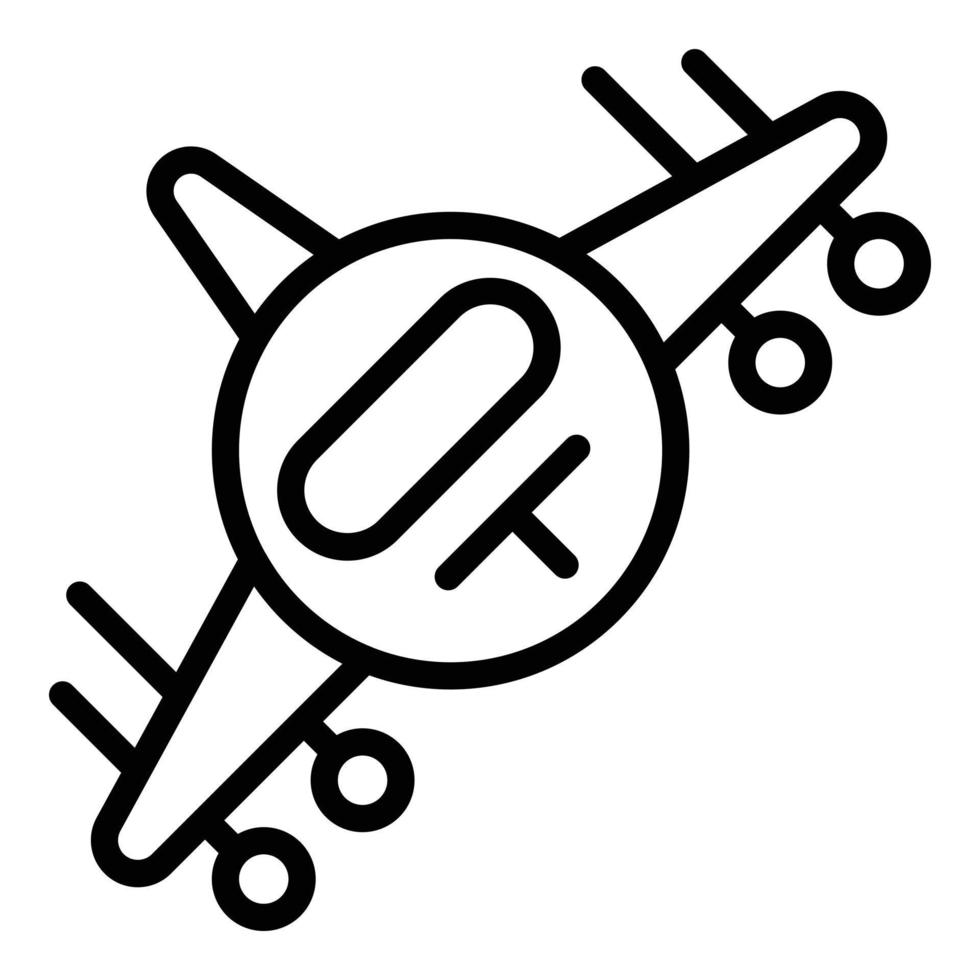vector de contorno de icono de vuelo de avión. avion
