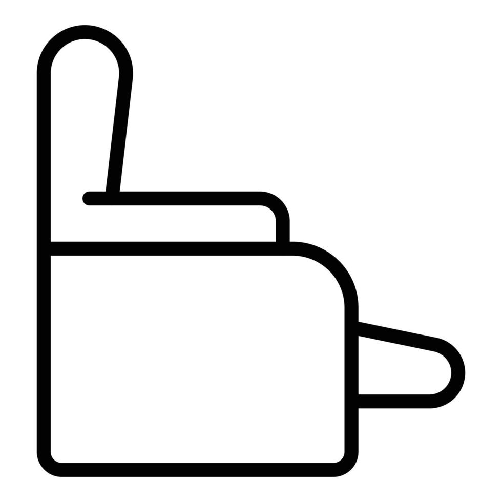 vector de contorno de icono de asiento de clase ejecutiva. silla de avión