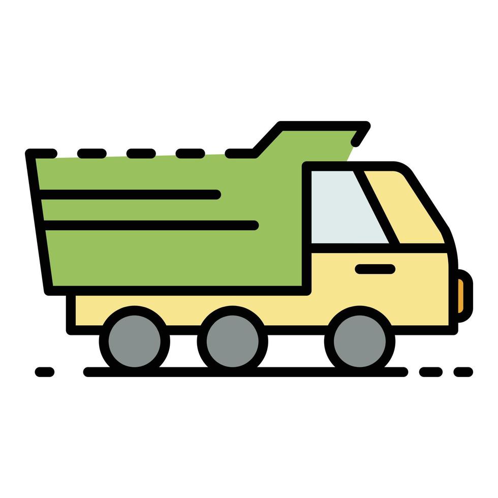 Agriculture truck icon color outline vector