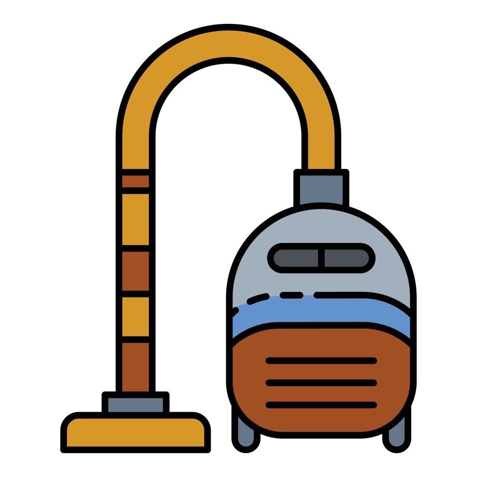 Home vacuum cleaner icon color outline vector