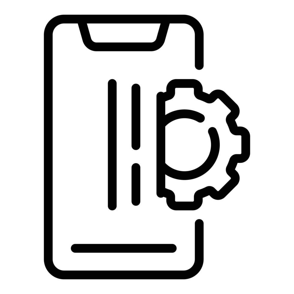 Smartphone gear marketing icon, outline style vector