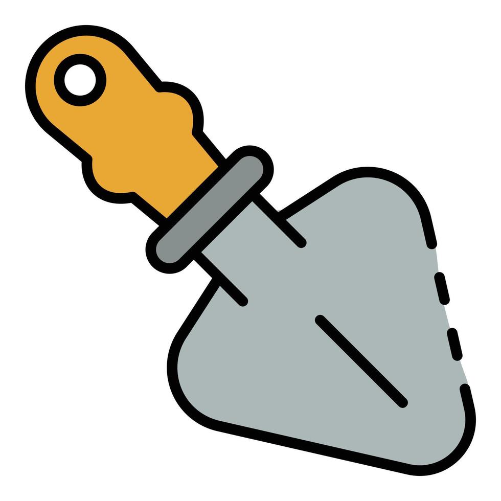 Hand shovel icon color outline vector