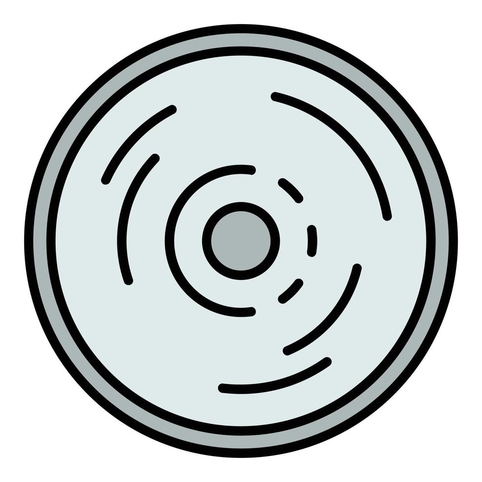 Vinyl disc icon color outline vector