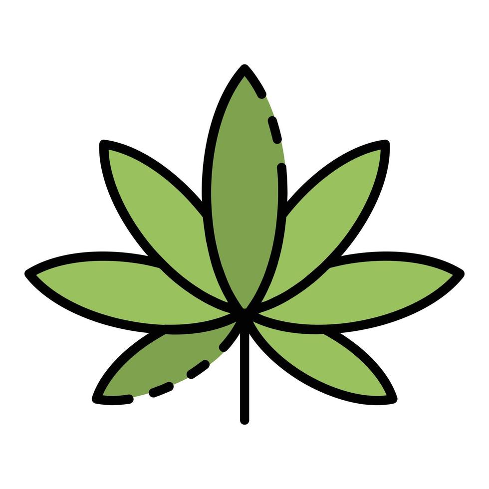 Cannabis leaf icon color outline vector