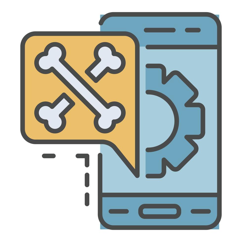 Virus smartphone icon color outline vector