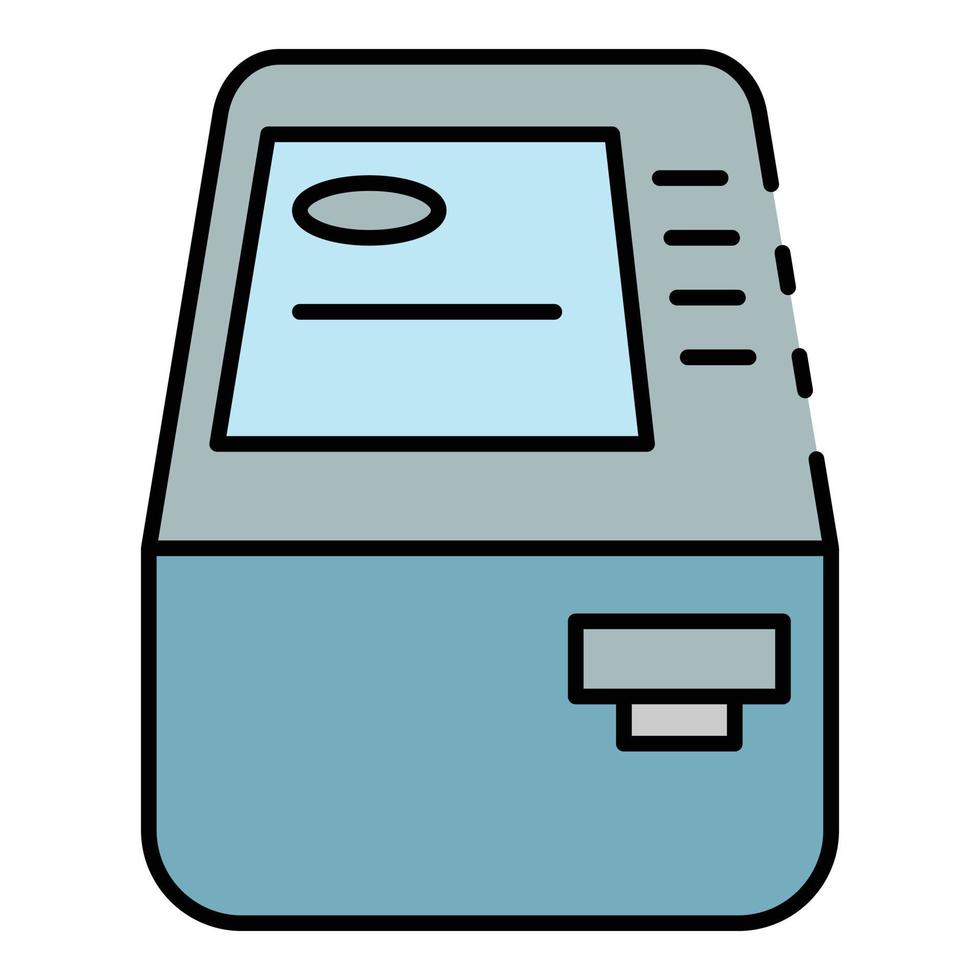 Bank atm icon color outline vector