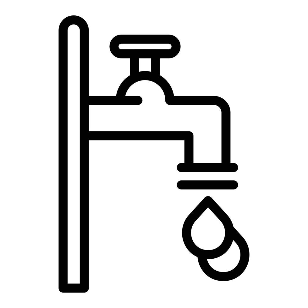 Water tap icon, outline style vector