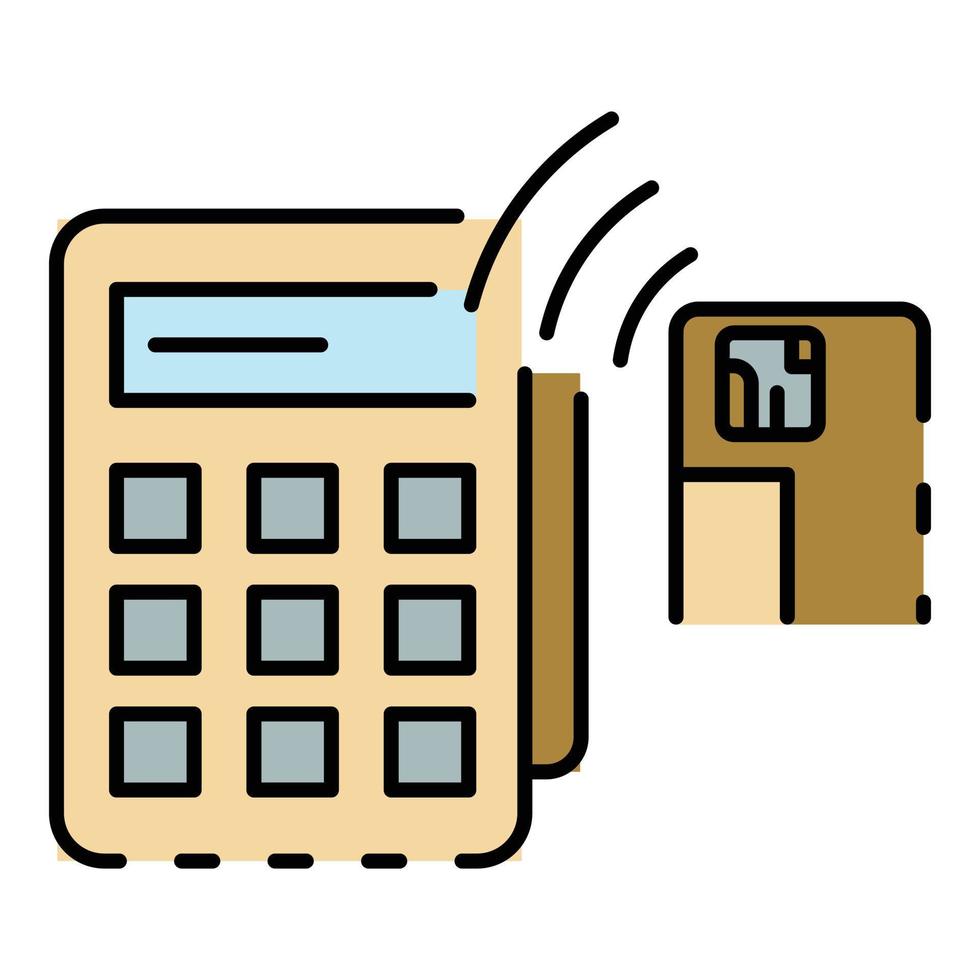 Nfc terminal card payment icon color outline vector