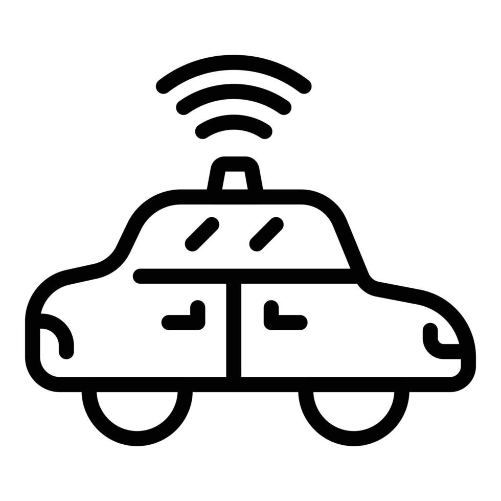 Driverless car icon, outline style vector
