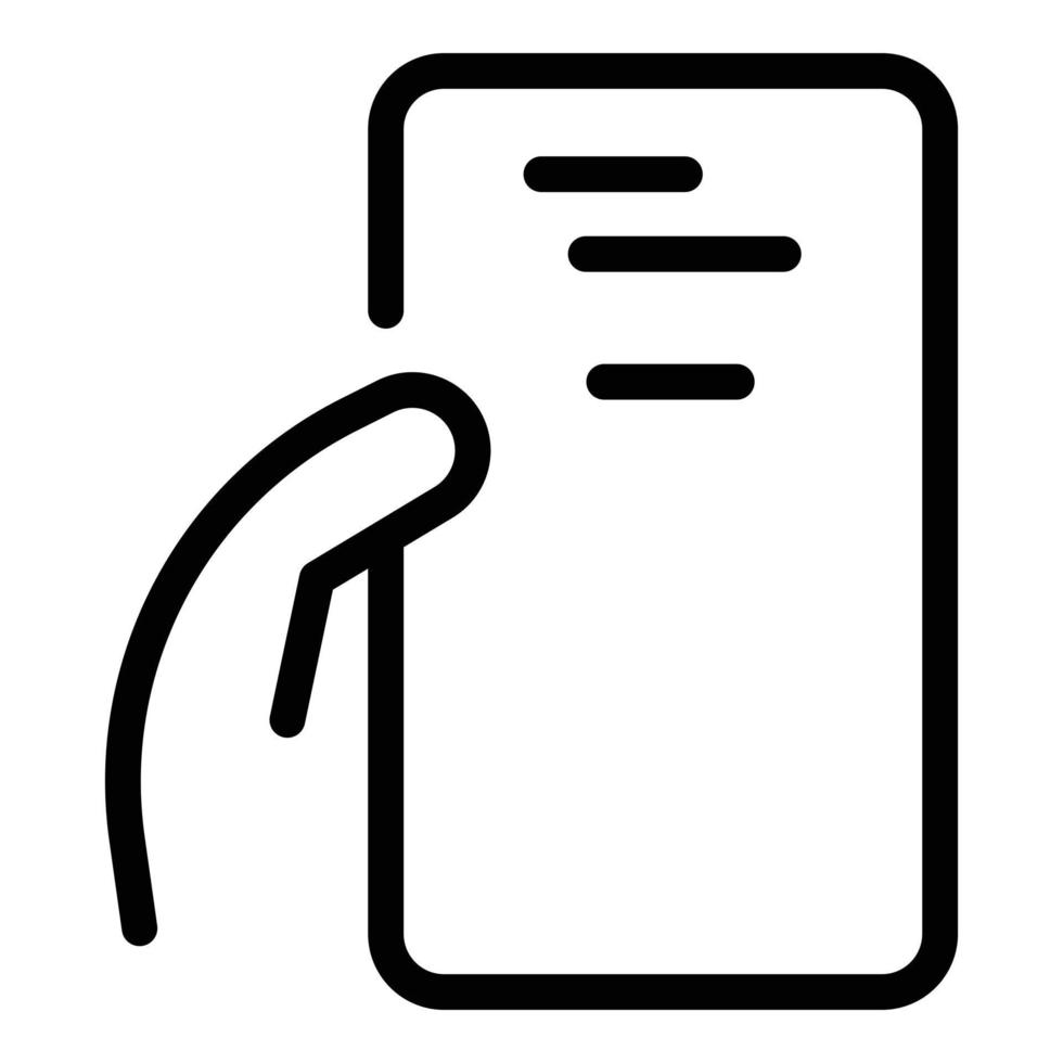 Hand phone icon outline vector. Cellphone screen vector