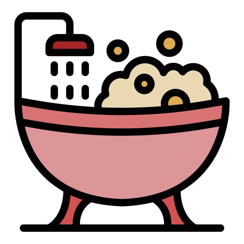 Groomer bathtub icon color outline vector