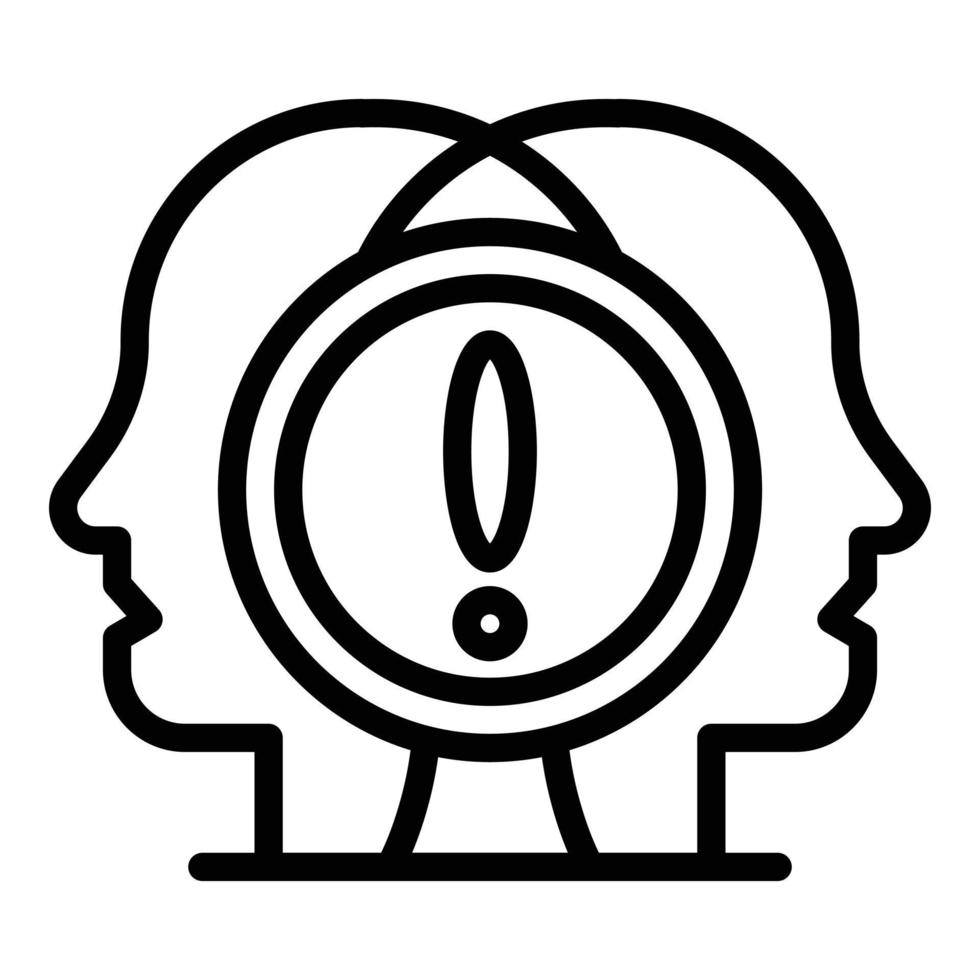 Human resources attention icon, outline style vector