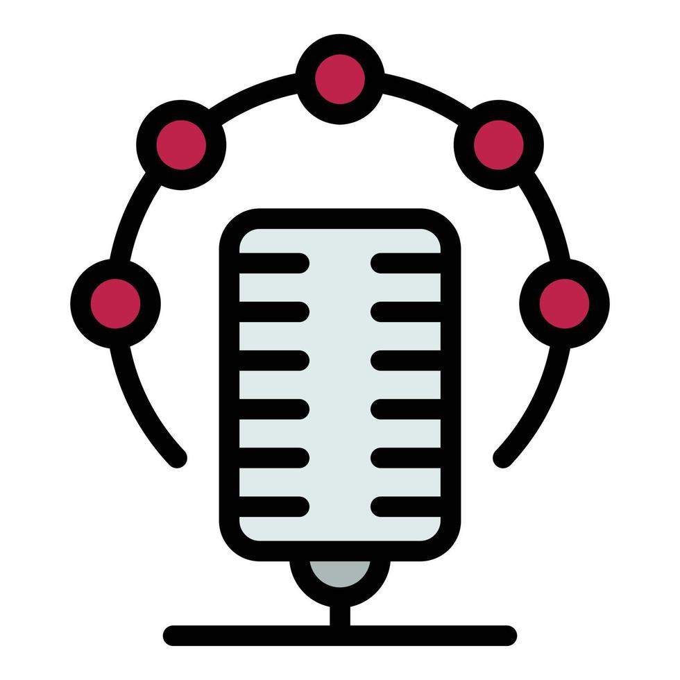 Translator microphone icon color outline vector
