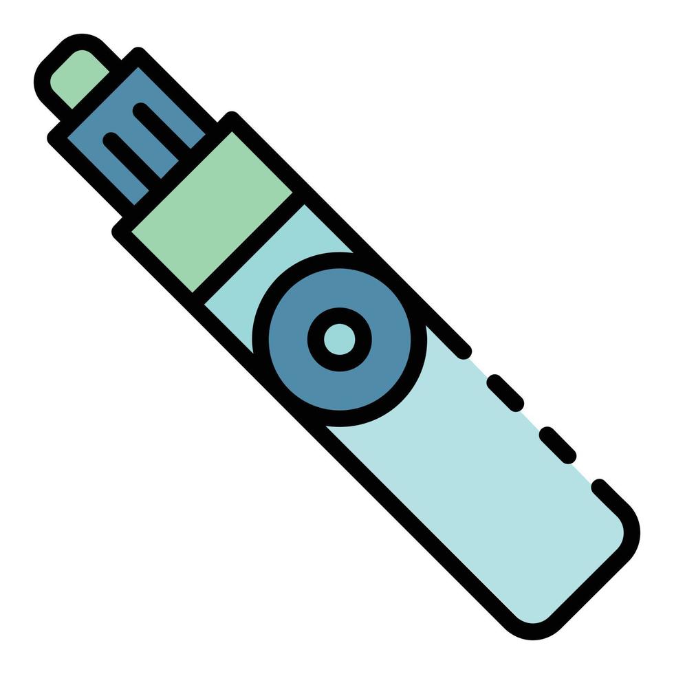 Modern electric cigarette icon color outline vector