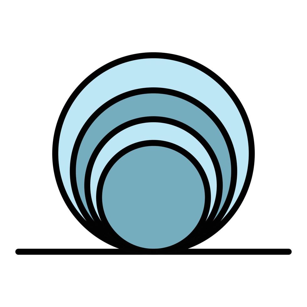 vector de contorno de color de icono de bobina circular