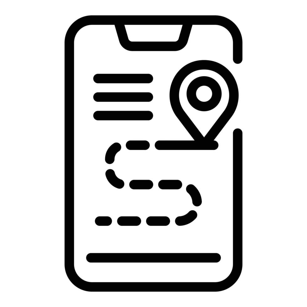 Accessible phone route icon, outline style vector