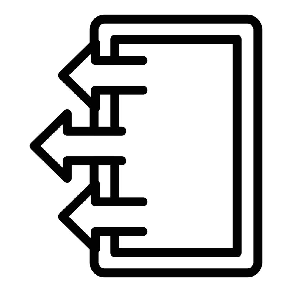 Evacuation exit door icon, outline style vector