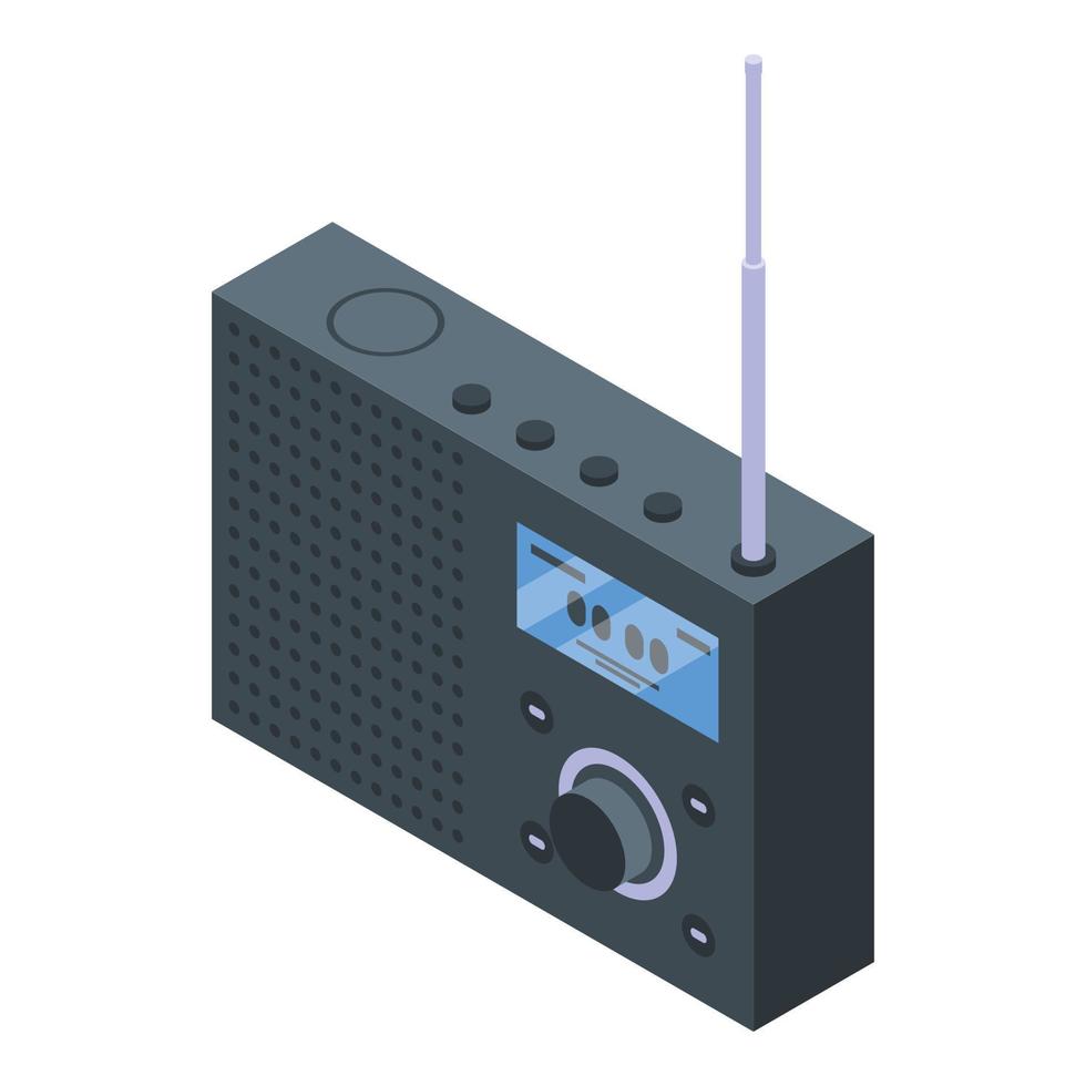 Radio news icon, isometric style vector