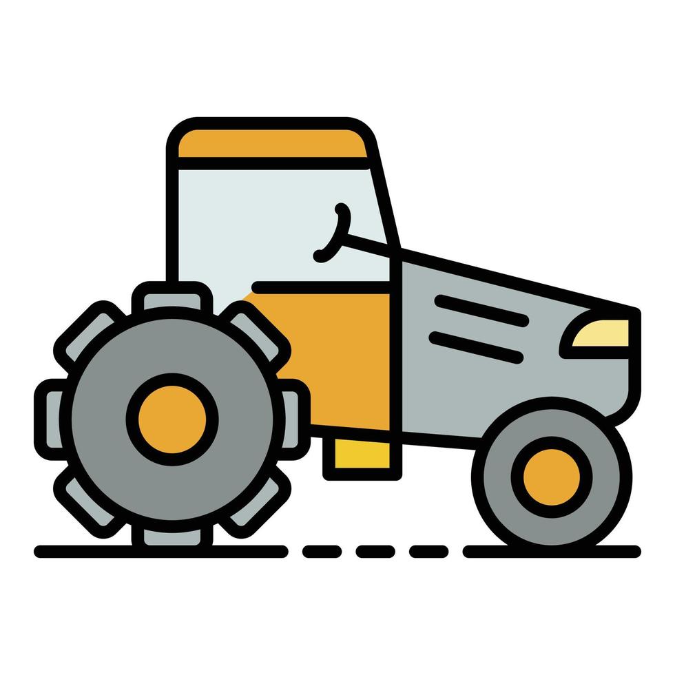 Ground tractor icon color outline vector