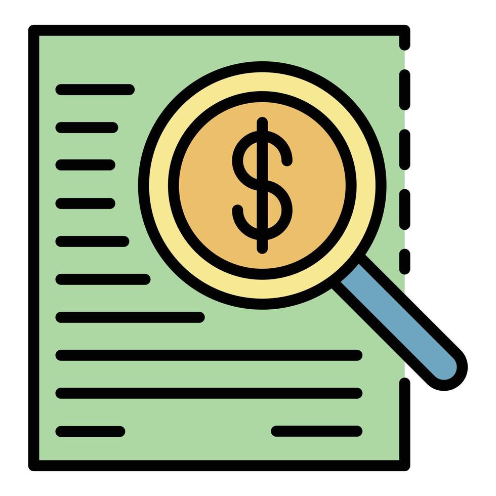 Money finance search icon color outline vector