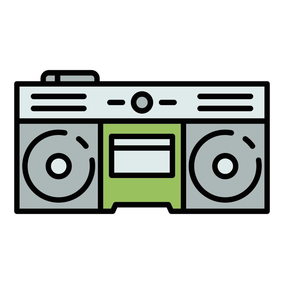 Boom box icon color outline vector