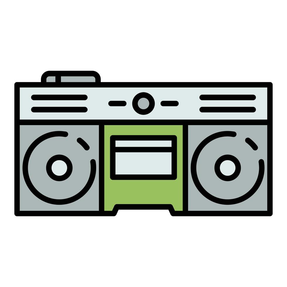 vector de contorno de color de icono de boom box