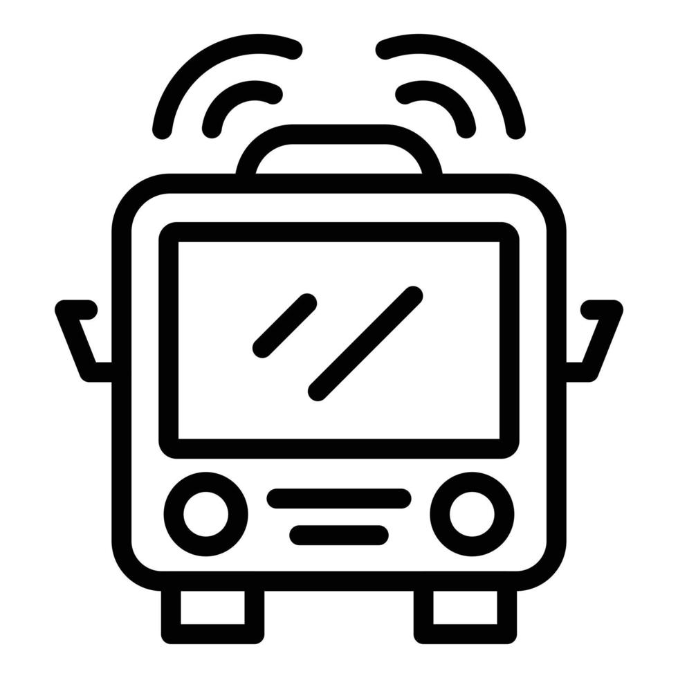 Accessible train icon, outline style vector
