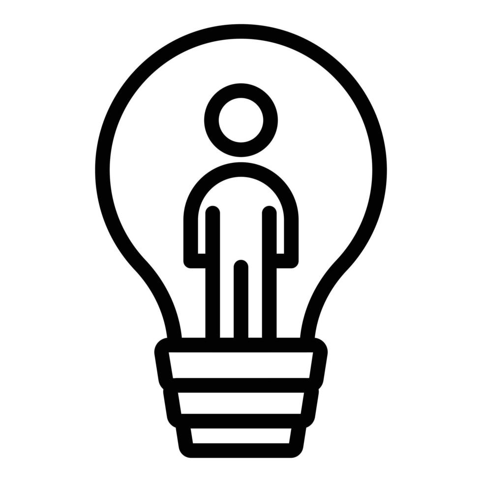 Human resources bulb icon, outline style vector