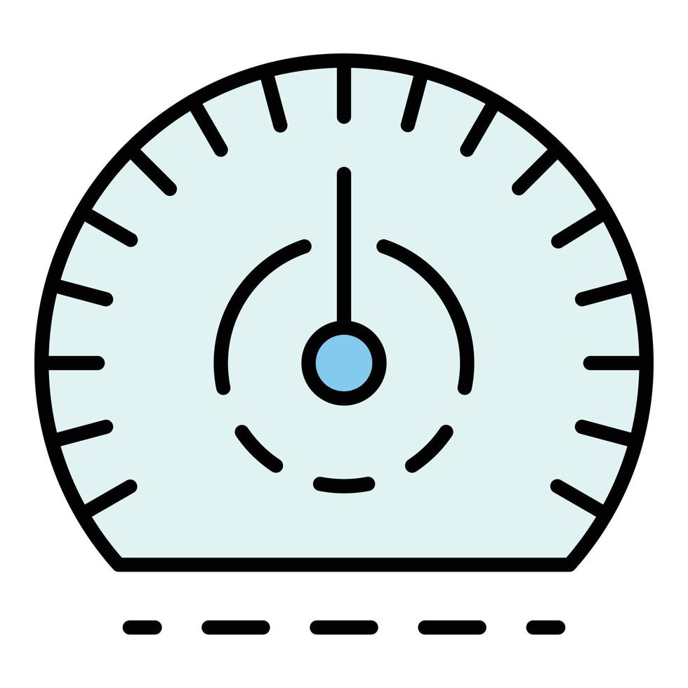 Auto speedometer icon color outline vector